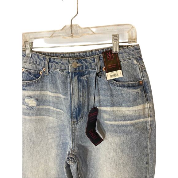 NWT Slim Straight High Rise Sz 9 Mom No Boundaries Light Wash Cotton Jeans - Picture 5 of 5